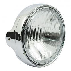 MCS Ltd Style 7" H4 Headlamp. Side Mount. Chrome