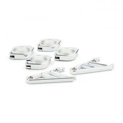 MCS Fingers, Adj. Headlamp Bracket Assembly 50/52/54mm. Chrome