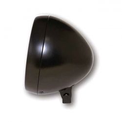 MCS Randall, 6-1/2" H4 Headlamp. Bottom Mount. Satin Black