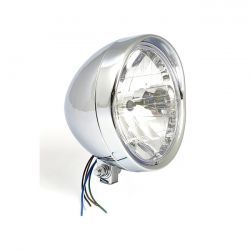 MCS Cruiser 6-1/2" H4 Headlamp. Bottom Mount. Chrome