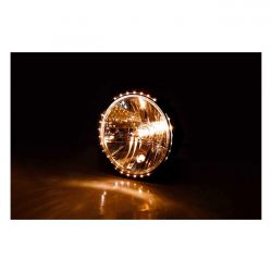 MCS Reno Ii 7" H4 Headlamp. With Halo Ring. Black