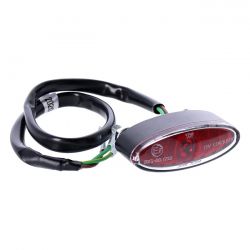 MCS Mini Oval, Led Taillight. Black. Red Lens