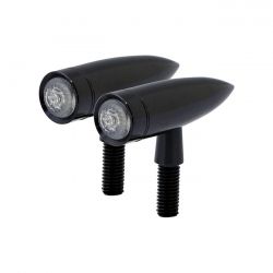 MCS Mono Bullet, Led Turn Signals. Clear Lens. Black