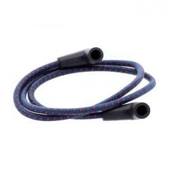 MCS Universal 40" Spark Plug Wire Set. Cotton Cloth Blue/Red