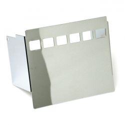 MCS Battery Side Cover, Smooth With 6-Hole Window. Chrome