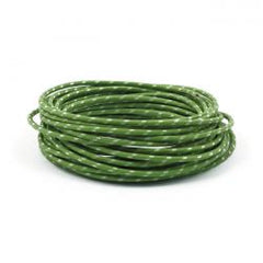 MCS Classic Cloth Covered Wiring, 25Ft. Roll. Green/White