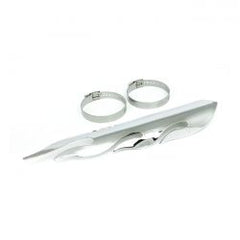 MCS Flamed Heat Shield Set 12" Long Chrome