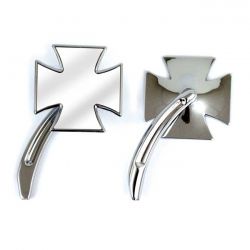 MCS Maltese Mirror Set, With Billet Stem