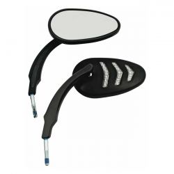 MCS Led Billet Turn Signal Mirror Set. Black