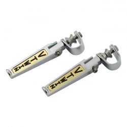 MCS V-Twin Foot Peg Set. Clamp-On. Chrome/Gold