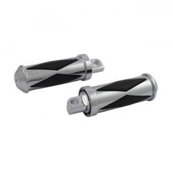 MCS Diamond Footpegs, Large Diameter. Male Mount. Chrome