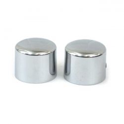 MCS Front Axle Nut Cap Kit. Chrome