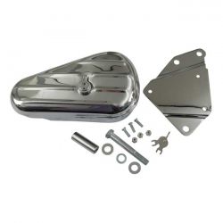 MCS Softail Ribbed Tool Box Kit, Right Side. Chrome
