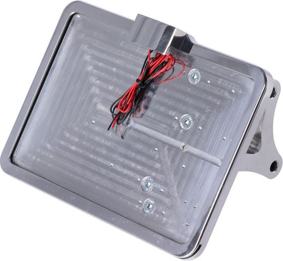CPV, 'slide-in' license plate bracket. Side mount, polished