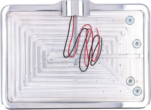 CPV, 'slide-in' license plate bracket. Side mount, polished
