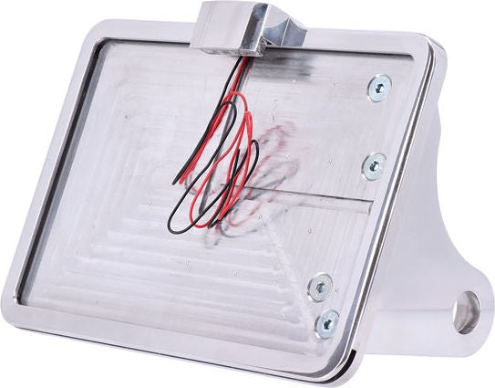 CPV, 'slide-in' license plate bracket. Side mount, polished