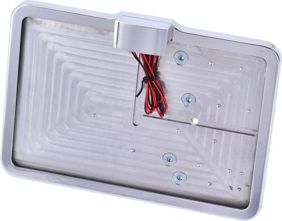 CPV, 'slide-in' license plate bracket. Side mount, polished