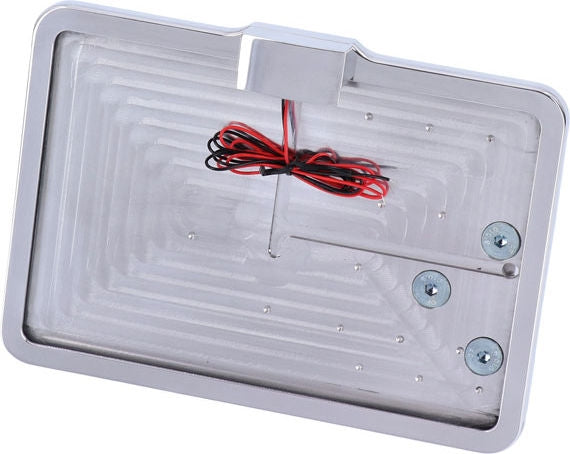 CPV, 'slide-in' license plate bracket. Side mount, polished