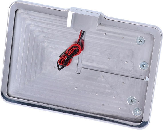 CPV, 'slide-in' license plate bracket. Side mount, polished