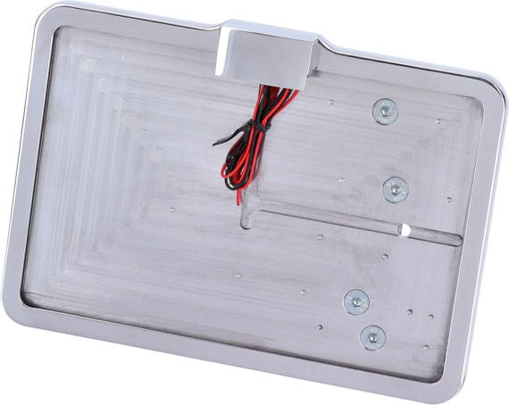 CPV, 'slide-in' license plate bracket. Side mount, polished