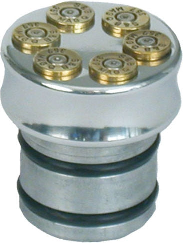 CVP, oil tank fill plug, no dipstick. Bullet. Polished