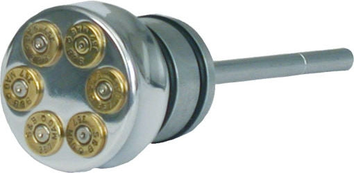 CVP, oil tank fill plug, with dipstick. Bullet. Polished