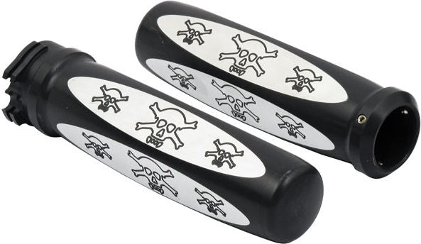 CPV, Skull handlebar grip set. Black