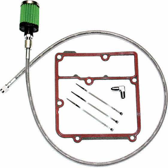 Feuling, oil tank breather kit. Polished. Dyna