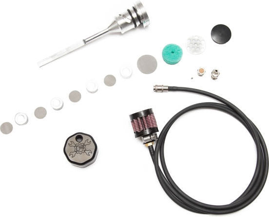 Feuling, oil tank breather kit & vented dipstick. Black cap