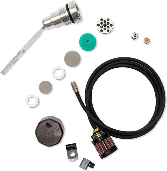 Feuling, oil tank breather kit & vented dipstick. Black cap
