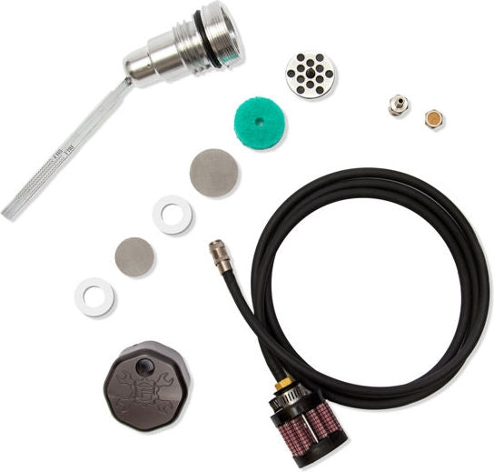 Feuling, oil tank breather kit & vented dipstick. Black cap