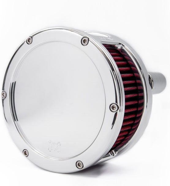 Feuling, BA Air Cleaner Kit, Chrome Finish, Red Filter