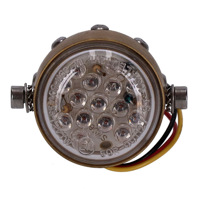 Retro LED taillight. Matte brass