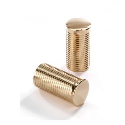 Kustom Tech, FL Handlebar Grip Ends Ribbed, Pol Brass