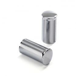 Kustom Tech, FL Handlebar Grip Ends Ribbed Polished Alu