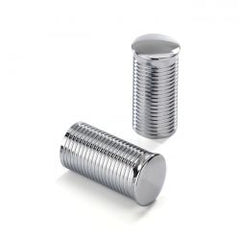 Kustom Tech, FL Handlebar Grip Ends Ribbed Polished Alu