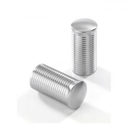 Kustom Tech, FL Handlebar Grip Ends Ribbed Satin Aluminum