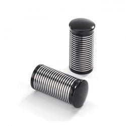 Kustom Tech, FL Handlebar Grip Ends Ribbed Black CC Alu