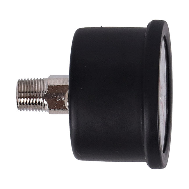 oil pressure gauge, 0-100 PSI. Black housing