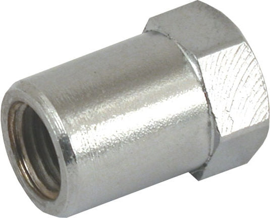 Nut. Left front floorboard mount rod. White plated