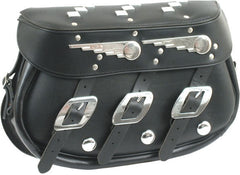 Speedking Softail leather saddlebag set. Black