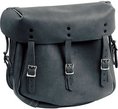 Army style leather saddlebag set. Black