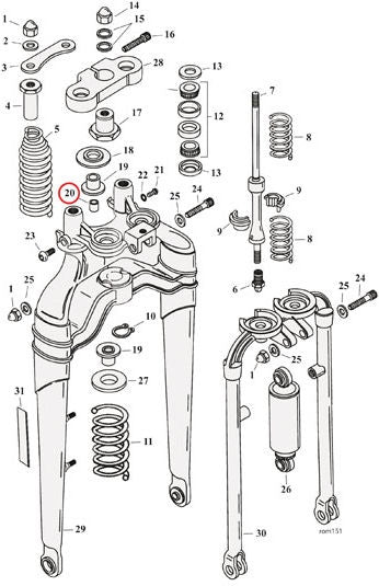 BUSHING SPRING ROD SOFTAIL SPRINGER FORK