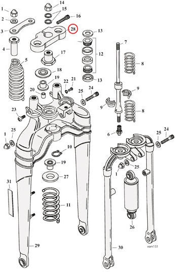 UPPER TRIPLE CLAMP, SOFTAIL SPRINGER