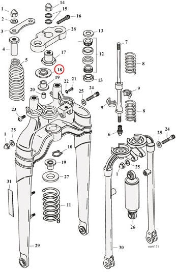 SPRING CUP REBOUND SPRING, SOFTAIL SPRIN