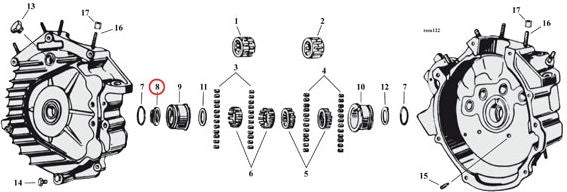 SPROCKET BEARING END, LEFT SIDE