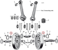 Nut, crankpin. 37-73 45" Flathead