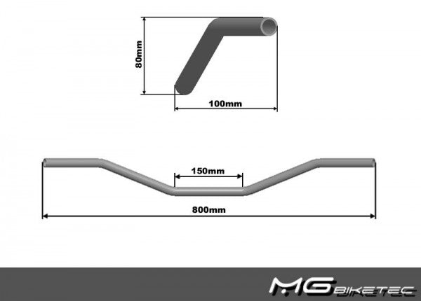 Mg-biketec Tapered Aluminium Handlebar 1 1/8 Inch (28,6 Mm) BMW S 1000 R Black 2014-2016 | 1000-000118