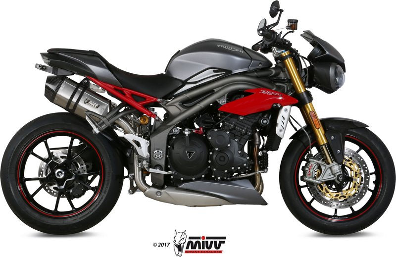 Mivv SPORT SPEED EDGE 2 SLIP-ON Muffler STAINLESS STEEL for TRIUMPH SPEED TRIPLE 2016 - 2017 ECE approved (Euro4)  | AT.016.LRX