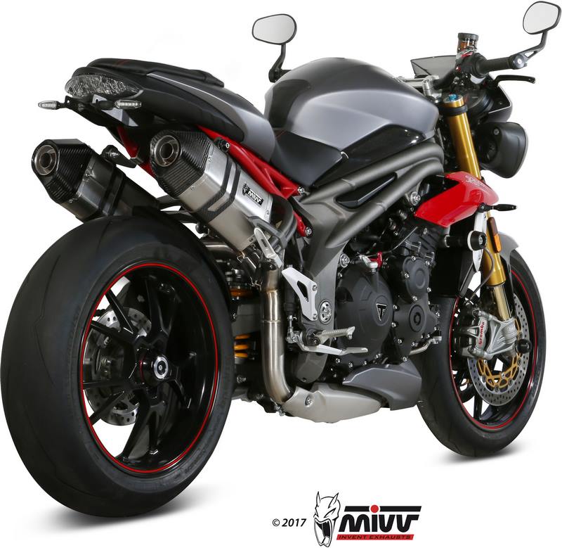 Mivv SPORT SPEED EDGE 2 SLIP-ON Muffler STAINLESS STEEL for TRIUMPH SPEED TRIPLE 2016 - 2017 ECE approved (Euro4)  | AT.016.LRX